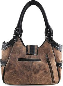 img 1 attached to Justin West Embroidery Concealed Chocolate Women's Handbags & Wallets ~ Shoulder Bags
