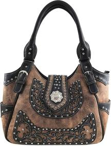 img 3 attached to Justin West Embroidery Concealed Chocolate Women's Handbags & Wallets ~ Shoulder Bags