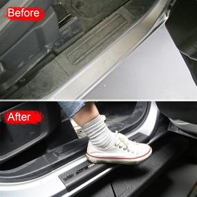 img 2 attached to 🚗 Fgo-togo Car Door Sill Guards for Ford Bronco 4 Door 2021 2022 - ABS Door Edge Guard Entry Guard Scuff Plate Threshold Protection Sticker Scratch Film - Ford Bronco Accessories