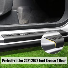 img 3 attached to 🚗 Fgo-togo Car Door Sill Guards for Ford Bronco 4 Door 2021 2022 - ABS Door Edge Guard Entry Guard Scuff Plate Threshold Protection Sticker Scratch Film - Ford Bronco Accessories