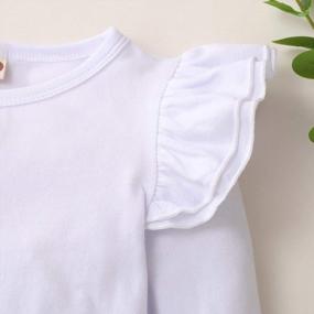 img 1 attached to 👶 Adorable Toddler Baby Girl Ruffle Top: Stylish Solid Color T-Shirt for Kids - 100% Cotton, Superior Quality Clothes