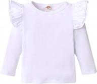 👶 adorable toddler baby girl ruffle top: stylish solid color t-shirt for kids - 100% cotton, superior quality clothes логотип