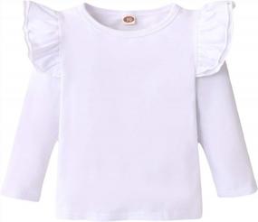 img 4 attached to 👶 Adorable Toddler Baby Girl Ruffle Top: Stylish Solid Color T-Shirt for Kids - 100% Cotton, Superior Quality Clothes