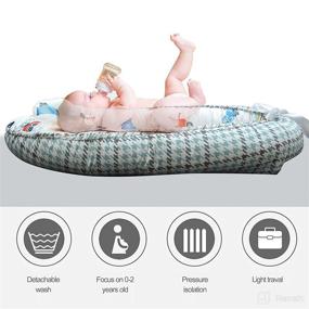 img 1 attached to Portable Breathable Baby Lounger Nest - Adjustable Baby Co-Sleeper Sailboat | Snuggle Bed, Bassinet, and Crib Combo