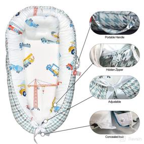 img 2 attached to Portable Breathable Baby Lounger Nest - Adjustable Baby Co-Sleeper Sailboat | Snuggle Bed, Bassinet, and Crib Combo