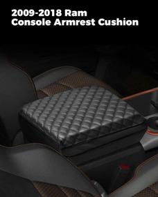 img 4 attached to 🚘 ISSYAUTO Center Console Cover for 2009-2018 Ram, Armrest Cover Cushion in Customized Leather, Armrest Protector Pad for Console