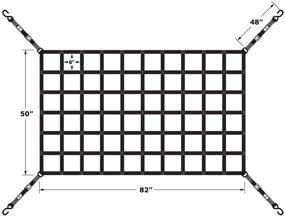 img 3 attached to US Cargo Control Long Pickup Truck Bed Cargo Net with Cam Buckles and S-Hooks - Secure Your Load Efficiently with a 82x50-inch Net featuring 6x6-inch Holes