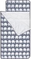 extra long toddler nap mat with removable pillow & fleece blanket for daycare - elephant design, measures 55 x 23 x 2 inches, ideal kids sleeping mat and sleeping bag logo