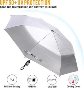 img 3 attached to G4Free 46 Inch Large Travel Umbrella With Auto Open/Close, Windproof And Sun Blocking UPF 50+ UV Protection