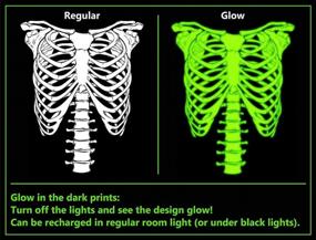 img 3 attached to Glow-In-The-Dark Skeleton Rib Cage Shirt: Men'S Halloween Costume Essential