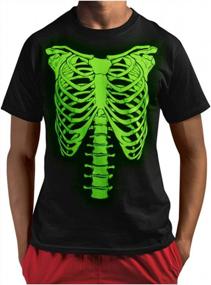img 4 attached to Glow-In-The-Dark Skeleton Rib Cage Shirt: Men'S Halloween Costume Essential