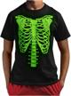 glow-in-the-dark skeleton rib cage shirt: men's halloween costume essential logo