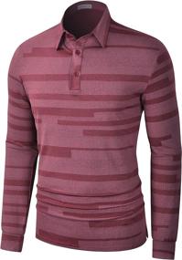 img 4 attached to VONFORT Striped Performance Athletic Collared Men's Clothing for Shirts