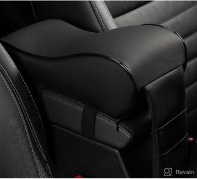 img 4 attached to Enhance Comfort & Support with WJSKDQ Car Armrest Cushion - Soft Memory Foam Armrest for Car Center Console (Black)