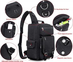 img 3 attached to Водонепроницаемая сумка-мессенджер Leaper: гладкая черная сумка через плечо на открытом воздухе