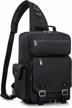 water-resistant leaper messenger bag: sleek black outdoor cross-body sling logo