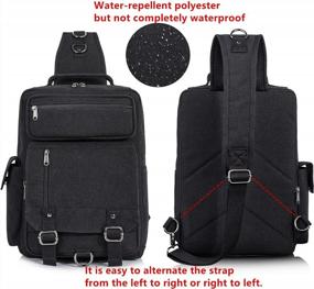 img 1 attached to Водонепроницаемая сумка-мессенджер Leaper: гладкая черная сумка через плечо на открытом воздухе