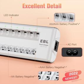 img 1 attached to EBL Upgraded Smart Battery Charger With 2800MAh AA And 1100MAh AAA Rechargeable NiMH Batteries - Set Of 8 (4 AA And 4 AAA)
