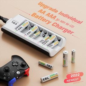 img 2 attached to EBL Upgraded Smart Battery Charger With 2800MAh AA And 1100MAh AAA Rechargeable NiMH Batteries - Set Of 8 (4 AA And 4 AAA)