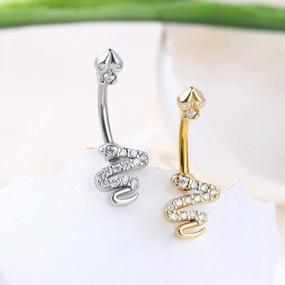 img 1 attached to Bold And Versatile Piercing Jewelry For Women And Men: JEWSEEN 16G Snake Cartilage Earring And Small Belly Button Rings For Halloween