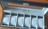 img 1 attached to 6 Slot Leather Watch Case Display Box - NEX Organizer For Glass Jewelry Storage review by Raffaella Lopez