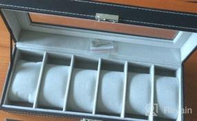 img 6 attached to 6 Slot Leather Watch Case Display Box - NEX Organizer For Glass Jewelry Storage