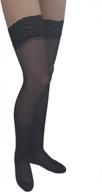 2 pack of gabrialla sheer graduated compression thigh high stockings (23-30 mmhg) - size small in black - h-80 logo