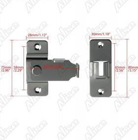 img 3 attached to MS4008K-B Stainless Steel Sliding Door Latch: Heavy Duty Right Angle Gate Lock With Black Finish Bar Flip Latch