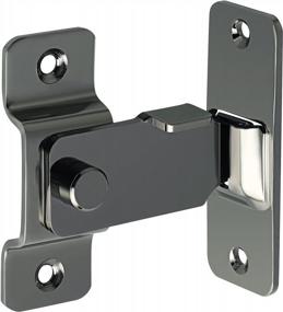 img 4 attached to MS4008K-B Stainless Steel Sliding Door Latch: Heavy Duty Right Angle Gate Lock With Black Finish Bar Flip Latch