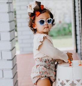 img 3 attached to Adorable Summer Outfits For Baby Girls: Ruffled Rompers & Floral Shorts By KANGKANG