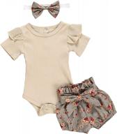 adorable summer outfits for baby girls: ruffled rompers & floral shorts by kangkang логотип