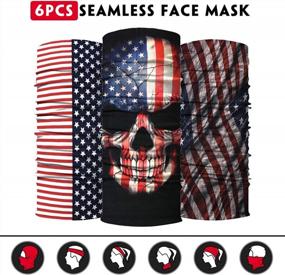 img 1 attached to Men Women Neck Gaiter Face Mask: Seamless Bandana Rave Cover Scarf Balaclava Headband Wrap Headwear