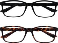 the reading glasses company black & brown tortoiseshell readers - 2 pack large mens spring hinges rr83-12 +3.50: great value for stylish glasses logo