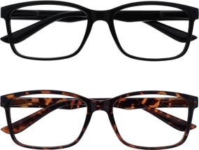 img 4 attached to The Reading Glasses Company Black & Brown Tortoiseshell Readers - 2 Pack Large Mens Spring Hinges RR83-12 +3.50: Great Value for Stylish Glasses