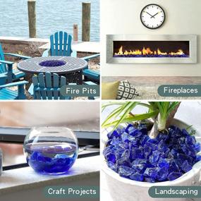 img 2 attached to 10 Pounds Cobalt Blue Recycled Fire Glass For Natural Or Propane Fire Pit, Gas Log Sets - Mr. Fireglass