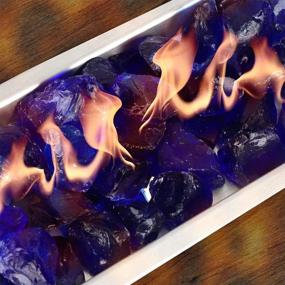 img 1 attached to 10 Pounds Cobalt Blue Recycled Fire Glass For Natural Or Propane Fire Pit, Gas Log Sets - Mr. Fireglass