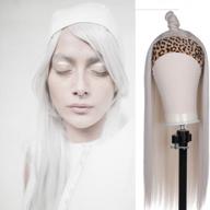 fuhsi headband wig for women greyish white non lace front wig long straight glueless futura fiber synthetic wig color–22inch 60# color logo