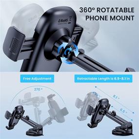 img 1 attached to 📱 Universal Car Phone Holder Mount with Premium Suction & Stable Hook - Hands-Free Mount for Windshield, Dashboard, and Air Vent - Compatible with iPhone and Smartphones - Military-Grade Cell Phone Holder