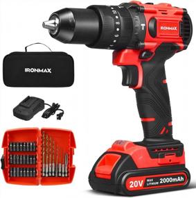 img 4 attached to Goplus 20V Brushless Cordless Drill Driver Kit Hammer Drill Set - 60N.M Torque, 20+1+1+1 Clutch, 2-Variable Speed & 32Pcs Accessories