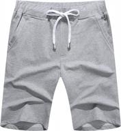 janmid men's casual shorts elastic jogger gym active pocket shorts logo