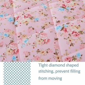 img 1 attached to Twin Farmhouse Pink Floral FADFAY Comforter Set 100% Cotton Fabric Soft Microfiber Inner Fill Girl Bedding Lightweight All Season Down Alternative Shabby Duvet 3Pcs Rose Floral Quilt