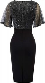 img 3 attached to Shine Bright At Parties With Belle Poque Vintage V-Neck Glitter Bodycon Dress For Women