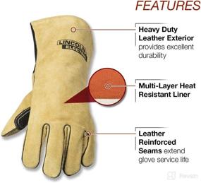 img 3 attached to Lincoln Electric Heavy Duty MIG/Stick Welding Gloves: Heat Resistant & Durable - Medium, K4082-M