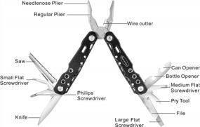 img 3 attached to RoverTac 14-In-1 Multitool Pliers With Safety Lock: Perfect For Camping, Survival, And Simple Repairs