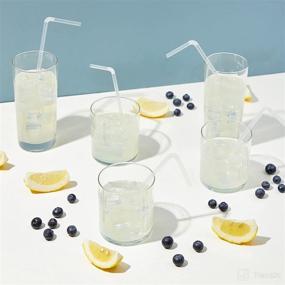 img 3 attached to 🥤 500 Pieces of Clear Plastic Flexible Drinking Straws, Disposable and Individually Wrapped - 7.75 Inches