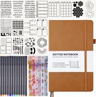 bullet dotted journal set - hardcover dot grid notebook for journaling, 120gsm thick numbered pages with index & planner stencils, drawing pens, washi tapes aesthetic supplies kits for women logo