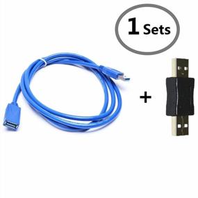 img 4 attached to Premium 1M/3.28Ft USB 3.0 A-Male To A-Female Extension Cable With Bonus Male Connector