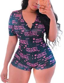 img 4 attached to 🎄 Christmas Bodysuit Leotard Jumpsuits C for Women - Clothing for Jumpsuits, Rompers & Overalls