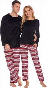 img 4 attached to Ekouaer Holiday Pajamas Couples Sleepwear