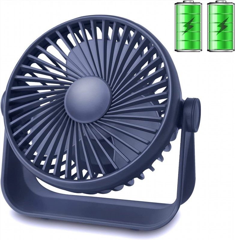 TriPole Desk Fan Small Table Fan Rechargeable Battery Operated Mini Fan
